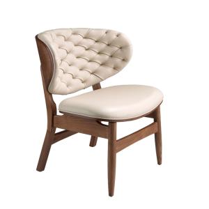 Fauteuil Élégant en Similicuir Sable et Noyer