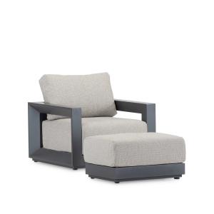 Fauteuil en aluminium anthracite avec repos