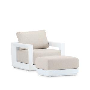 Fauteuil en aluminium blanc avec repos