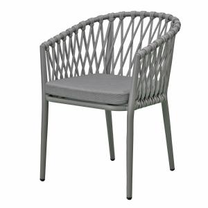 Fauteuil en aluminium et corde gris clair