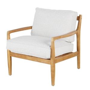 Fauteuil en bois d'acacia coussins en polyester recyclé gri…