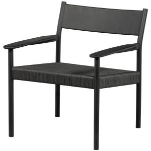 Fauteuil en bois de manguier en corde noir