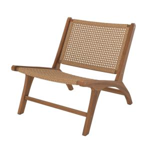 Fauteuil en bois de teck et tissage synthétique