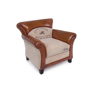 Fauteuil en bois et cuir de buffle