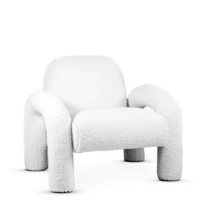 Fauteuil en bois et laine blanc