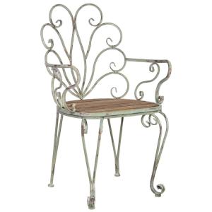 Fauteuil en bois et métal finition vieillie 62x56x97h cm