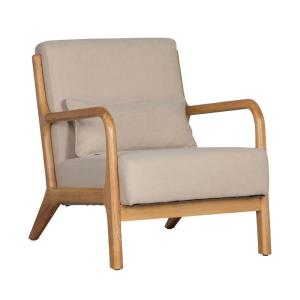 Fauteuil en bois et tissu doux naturel