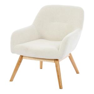 Fauteuil en bois naturel et tissu Trendy Beige