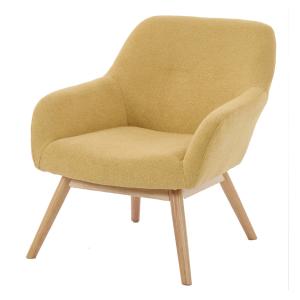 Fauteuil en bois naturel et tissu Trendy Safran