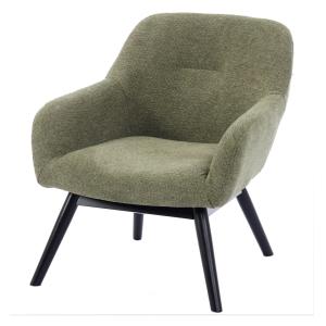 Fauteuil en bois noir et tissu Trendy Sauge