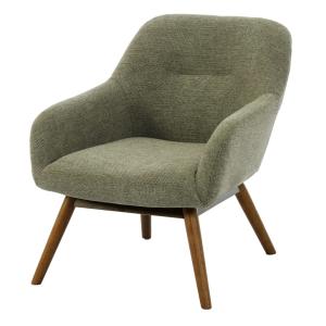 Fauteuil en bois patiné noyer et tissu Trendy Sauge