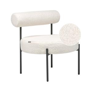 Fauteuil en bouclé blanc H66