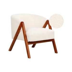 Fauteuil en bouclé blanc H69