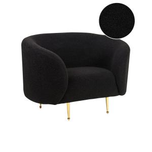 Fauteuil en bouclé noir H79