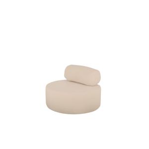 Fauteuil en bouclé rond couleur beige 105x50cm