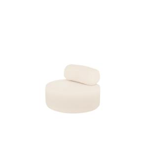 Fauteuil en bouclé rond couleur blanc 105x50cm