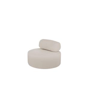 Fauteuil en bouclé rond couleur gris clair 105x50cm