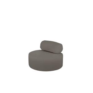 Fauteuil en bouclé rond couleur gris foncé 105x50cm