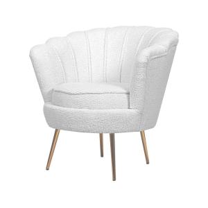 Fauteuil en bouclette blanc 75  x  68 x 775 cm