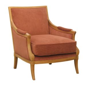 Fauteuil en chêne et velours côtelé ecureuil