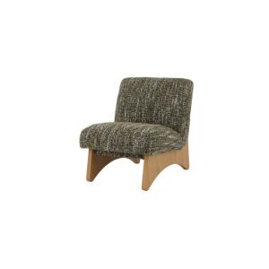 Fauteuil en chêne massif tissu vert