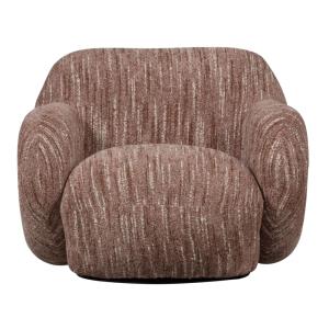 Fauteuil en chenille vieux rose