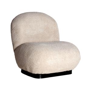 Fauteuil en coton bouclé beige 80x85x80 cm