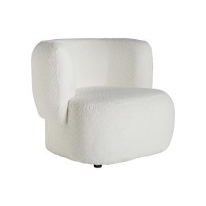 Fauteuil en coton bouclé blanc 82x82x74 cm