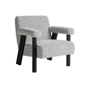 Fauteuil en coton bouclé gris 77x80x77 cm