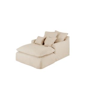 Fauteuil en coton et lin couleur beige 115x170cm