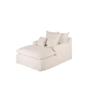Fauteuil en coton et lin couleur blanc 115x170cm