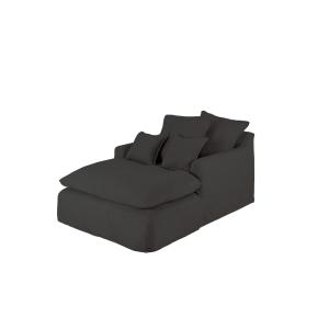 Fauteuil en coton et lin couleur bleu 115x170cm