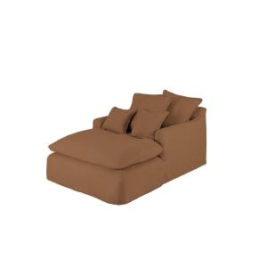 Fauteuil en coton et lin couleur tere cuite 115x170cm