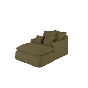 Fauteuil en coton et lin couleur vert 115x170cm
