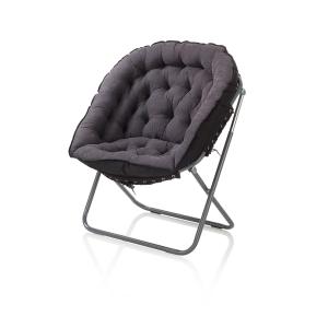 Fauteuil en coton gris foncé