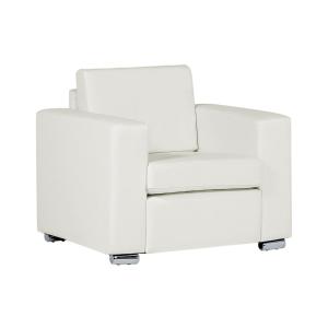 Fauteuil en cuir blanc H72