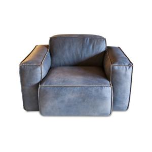Fauteuil en cuir gris