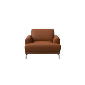 Fauteuil en cuir naturel brun cannelle