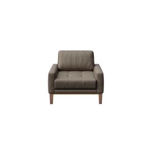 Fauteuil en cuir naturel brun cèdre