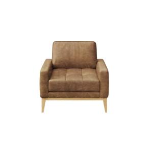 Fauteuil en cuir naturel caramell