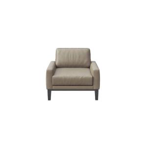 Fauteuil en cuir naturel gris fossile