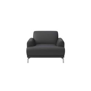 Fauteuil en cuir naturel gris ombré