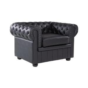 Fauteuil en cuir noir H70