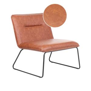 Fauteuil en cuir pu marron H78