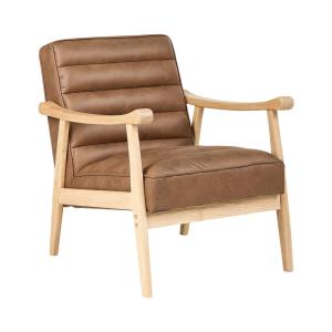 Fauteuil en cuir pu marron H79