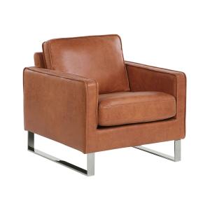 Fauteuil en cuir pu marron H82