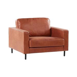Fauteuil en cuir pu marron H87