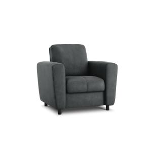 Fauteuil en cuir véritable bleu gris