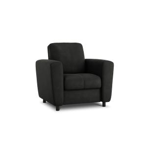 Fauteuil en cuir véritable noir