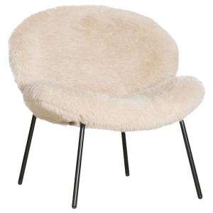 Fauteuil en fausse fourrure beige